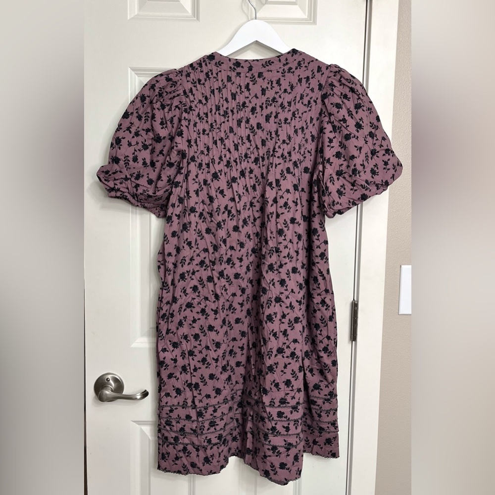 Madewell Tillie Puff-Sleeve Mini Dress in Shadow Blooms NWOT - Picture 2 of 8